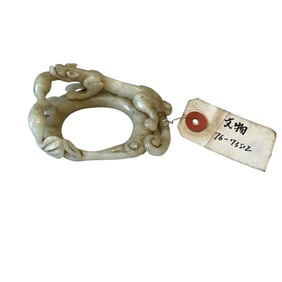 Chinese white jade beast carving