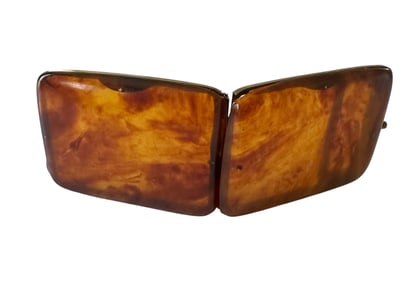 Small Faux Tortoise Shell & Brass Cigarette Case