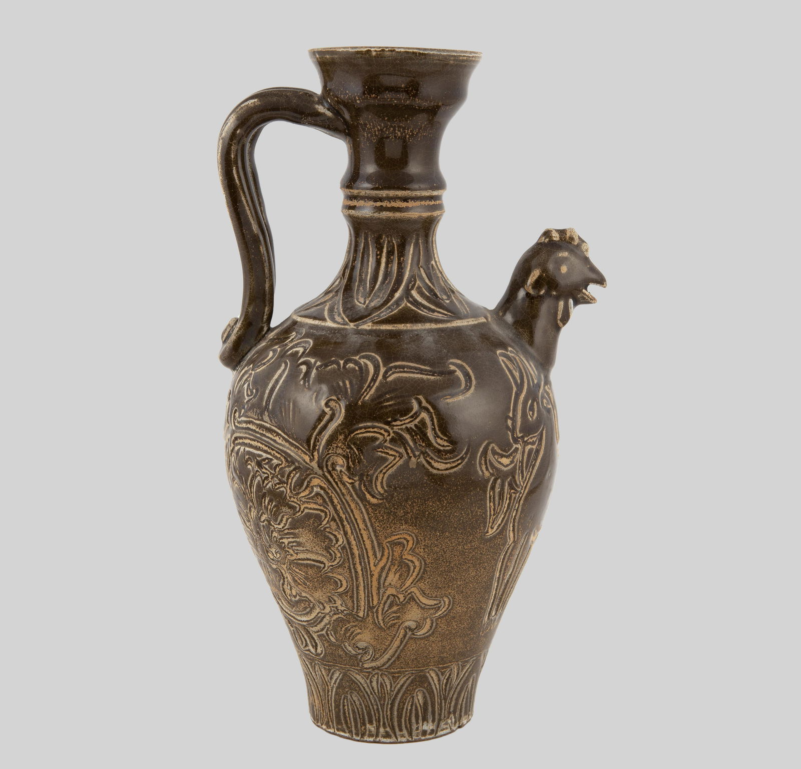 TEAPOT IN GLAZED CERAMIC AND GLAZED IN BROWN TONES. (1 of 1)