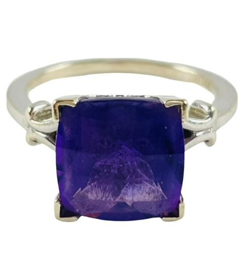 14k Gold Ring w Fancy Cut Amethyst Solitaire (1 of 6)