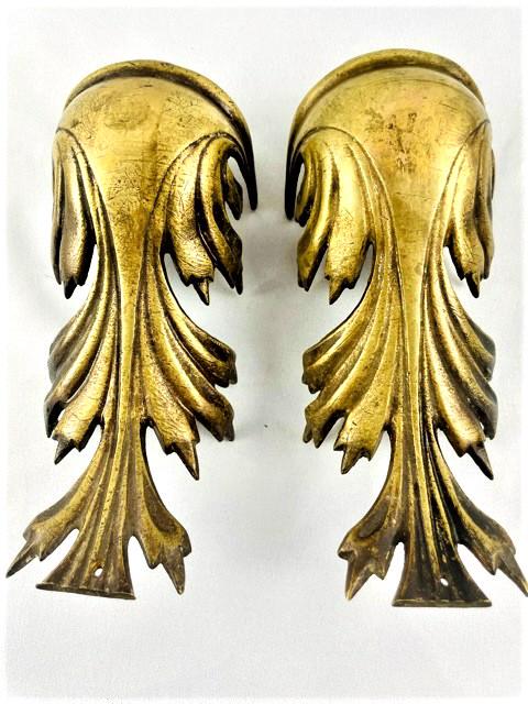 Very Rare! Two Antique Brass Table Leg Covers (1 of 5)