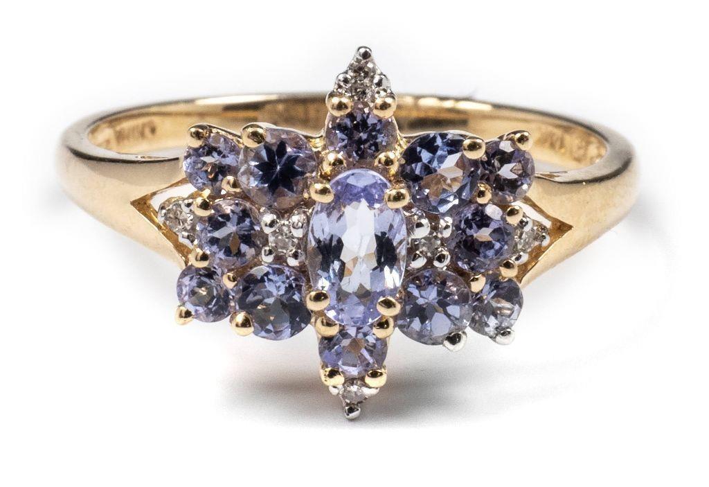 14k Tanzanite & Diamond Ring Size 6 (1 of 4)