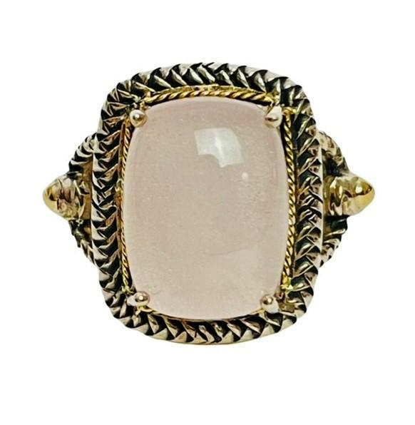 Effy Rose Quartz Sterling & 18k Ring Size 7 (1 of 7)