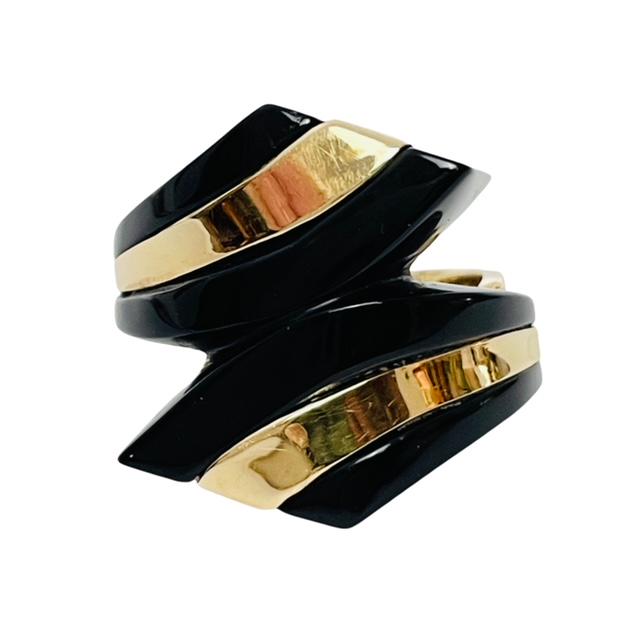 14k Yellow Gold & Black Onyx Ring Size 5.5 (1 of 6)