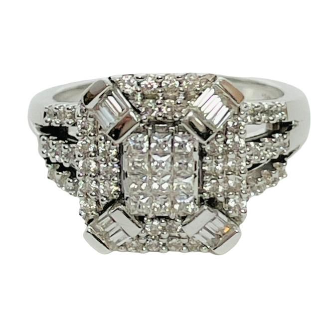 Sterling Pave & Baguette White Topaz Ring (1 of 7)