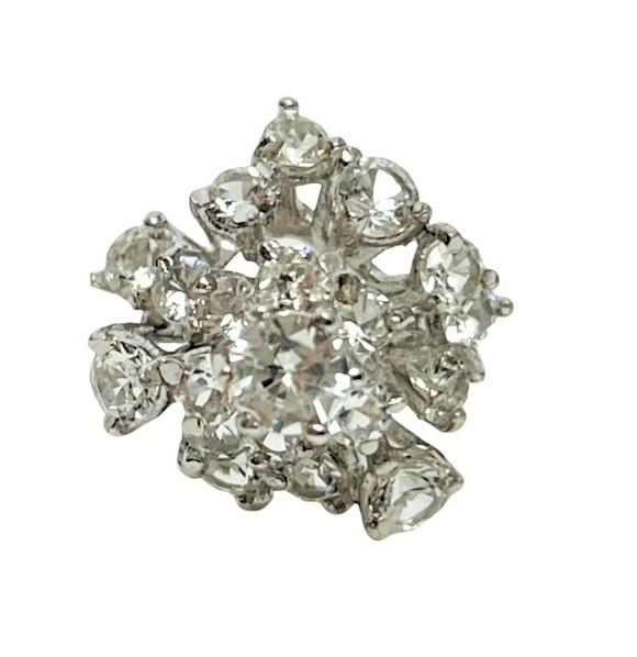 Sterling Silver White Topaz Cluster Ring Size 6 (1 of 7)