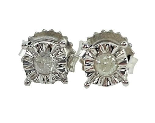 Sterling Brilliant Diamond Stud Earrings (1 of 4)