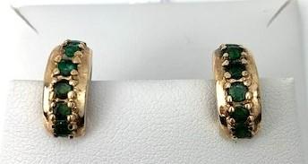Sterling Earrings with 6 Emerald Stones (1 of 4)