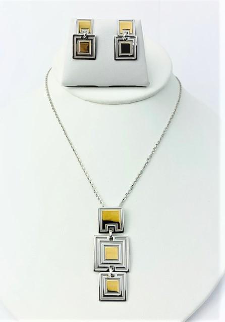 FREDERIC DUCLOS MOD STERLING NECKLACE & EARRINGS (1 of 5)