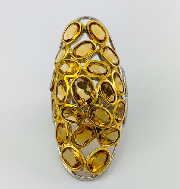 Oval Yellow Citrine Natural Sterling Ring Size 7 (1 of 4)