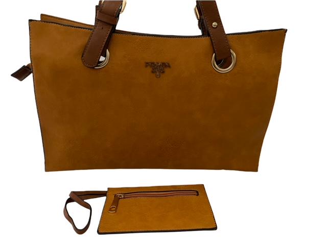 New Prada Soft Calf Leather Tote w Wristlet (1 of 8)