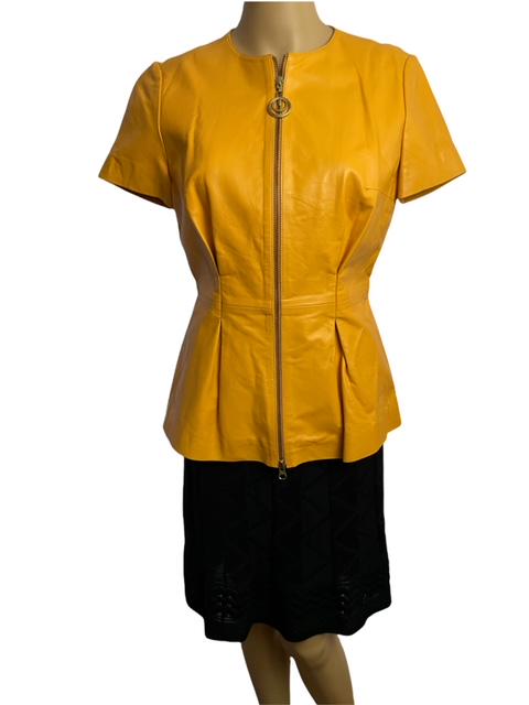 Robert Cavalli Class Leather Short Sleeve Jacket (1 of 9)