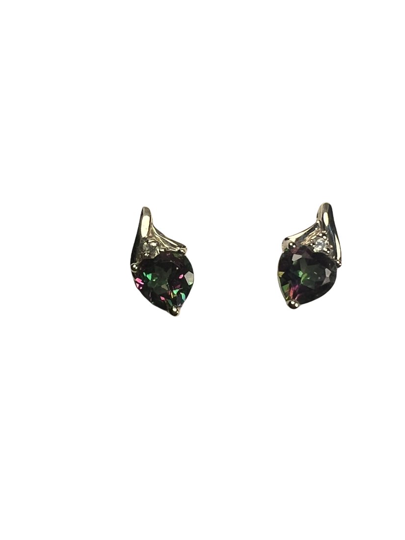10KT Gold Mystic Fire Topaz Earings (1 of 6)