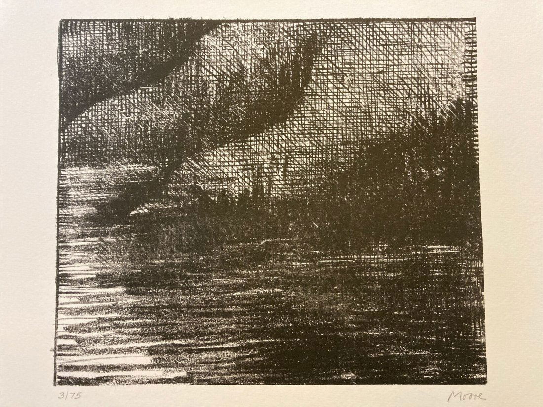 HENRY MOORE Signed 1973 FJORD Limited Edition LITHOGRAPH W. H. Auden: Up for auction is a pencil signed and numbered limited edition lithograph by renowned British sculptor and artist Henry Moore (1898-1986). The print is entitled Fjord and comes from the Auden Poems po