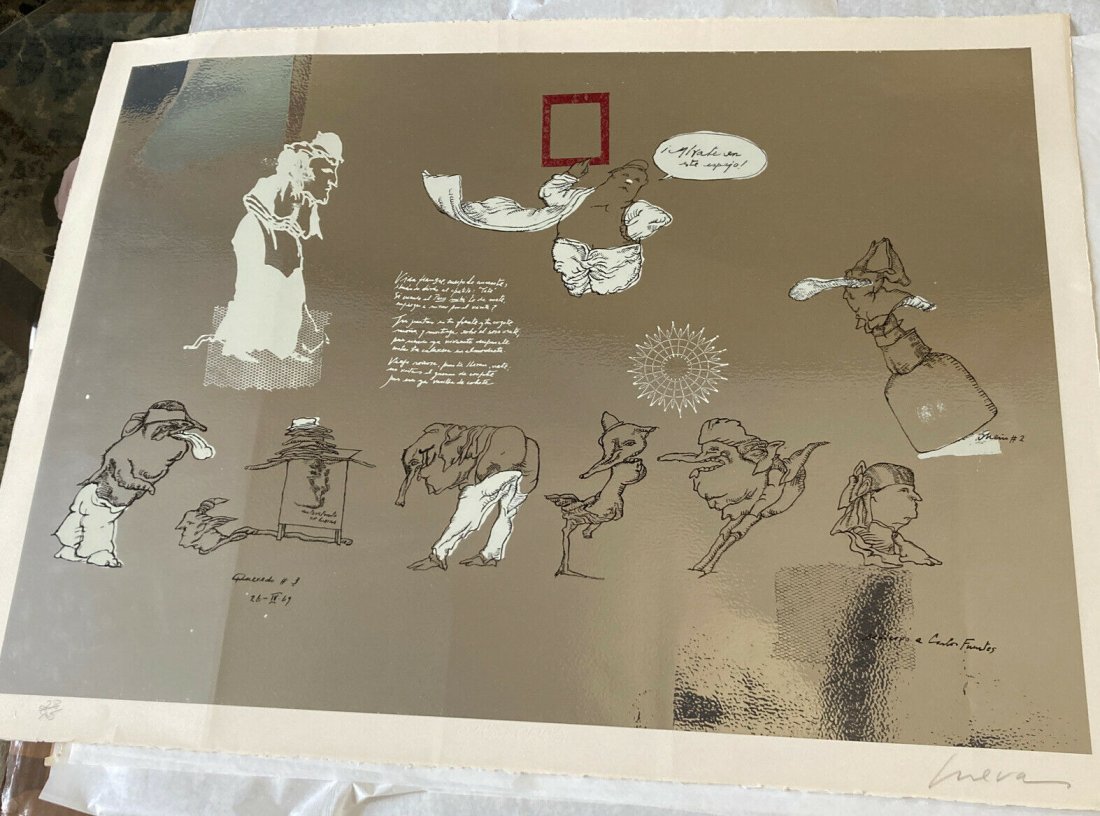 JOSE LUIS CUEVAS Signed 1969 Limited Edition LITHOGRAPH Mirate en Este Espejo: Up for auction is a signed and numbered limited edition lithograph by renowned Mexican artist JosÃ© Luis Cuevas. The lithograph is entitled Mirate en Este Espejo (Look at Yourself in this Mirror). T