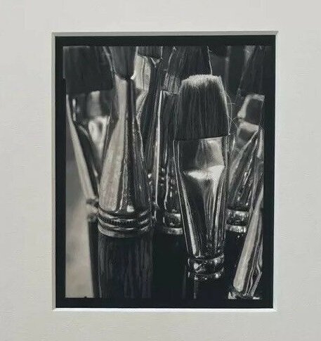 MICHAEL KENNA Signed GELATIN SIVLER PRINT Paint Brushes: Up for auction is a beautiful sepia toned, gelatin silver print by renowned photographer Michael Kenna entitled "Paint Brush." Only 45 of these prints were made. This is print number 17. The image mea