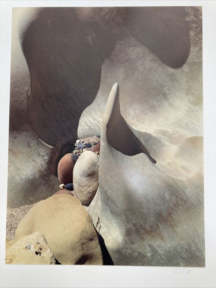 ELIOT PORTER Signed DY TRANSFER PRINT Sculpted Rock ARIZONA 1967: Up for auction is a beautiful color dye-transfer photographic print by renowned photographer Eliot Porter (1901-1990) entitled Sculpted Rocks, Marble Canyon, Arizona, 1967. The photo measures 16&rdquo