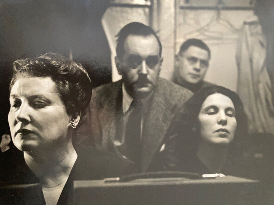 W. EUGENE SMITH Stamped GELATIN SILVER PRINT Time Magazine METROPOLITAN OPERA: Up for auction is a rare gelatin silver print by renowned photographer W. Eugene Smith picturing Helen Traubel (left) and Herta Glaz (right) in a recording booth listening to their duet from the opera