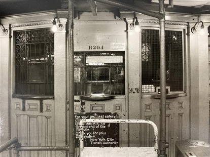 LEONARD SUSSMAN Signed NEW YORK CITY SUBWAYS Token Booth GELATIN SILVER PRINT & ETCHING Wall Street: ARTIST: Leonard Sussman(San Francisco, California, 1947) TITLE: Token Booth: Wall Street, IRT - Lexington Ave MEDIUM: Gelatin silver print and etching IMAGE SIZE: 7 1/2" x 6 3/4" OVERALL SIZE: 20" x