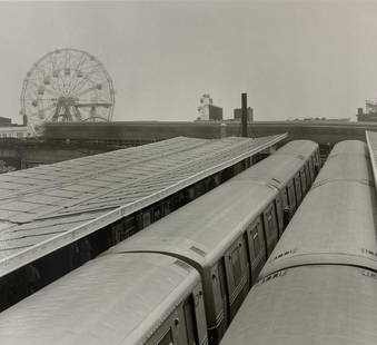 LEONARD SUSSMAN Signed NEW YORK CITY SUBWAYS Terminal GELATIN SILVER PRINT & ETCHING Coney Island -: ARTIST: Leonard Sussman(San Francisco, California, 1947) TITLE: Terminal: Coney Island - Stillwell Avenue, BMT - IND MEDIUM: Gelatin silver print and etching IMAGE SIZE: 7 1/2" x 6 3/4" OVERALL SIZE: