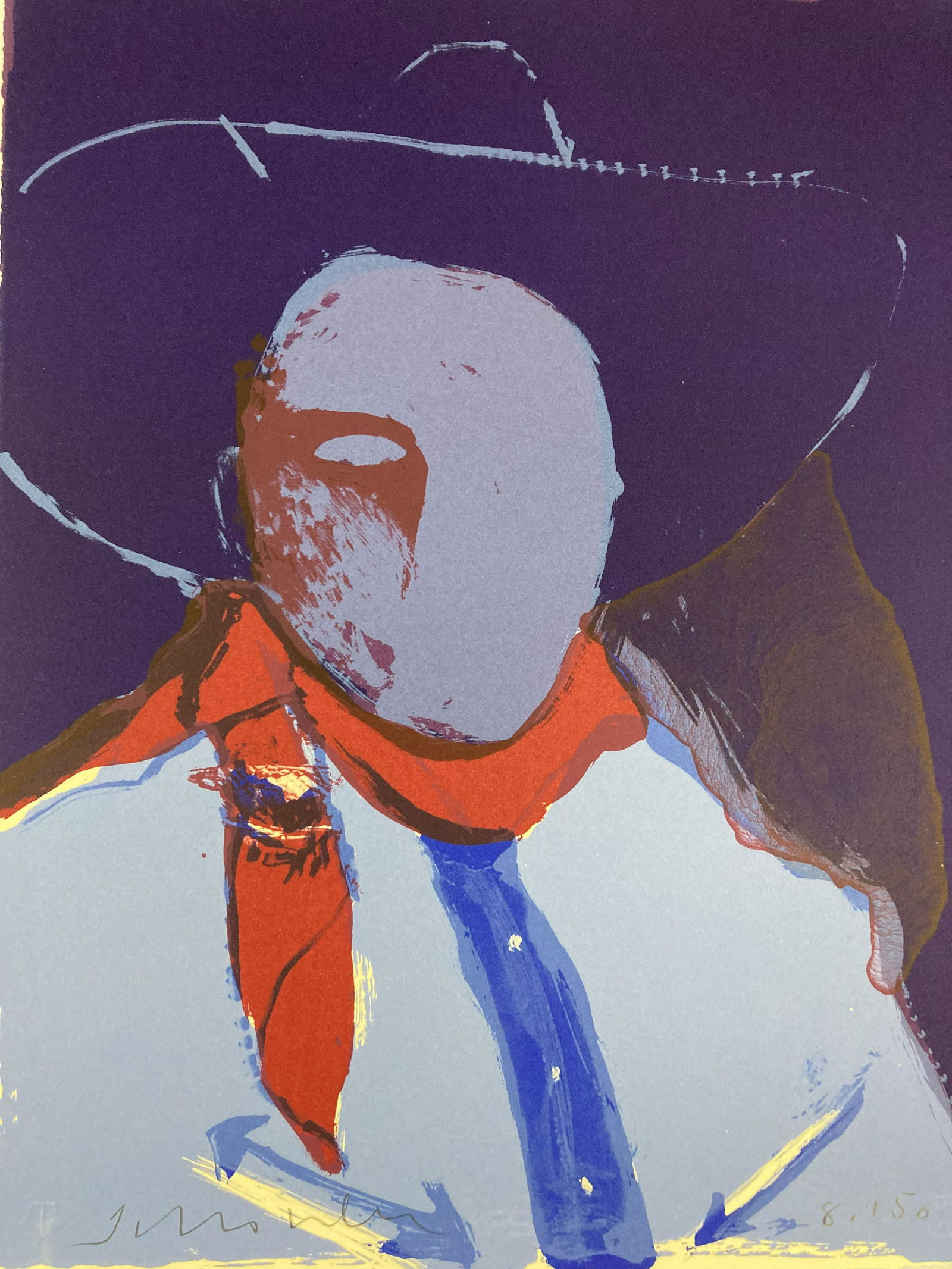 FRITZ SCHOLDER Pencil Signed ANOTHER MATINEE COWBOY Lithograph 1984 LIMITED EDITION (1 of 16)