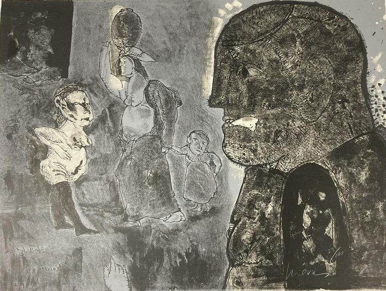 JOSE LUIS CUEVAS Pencil Signed LO FEO DE ESTE MUNDO II Lithograph LIMITED EDITION 1969 (1 of 15)