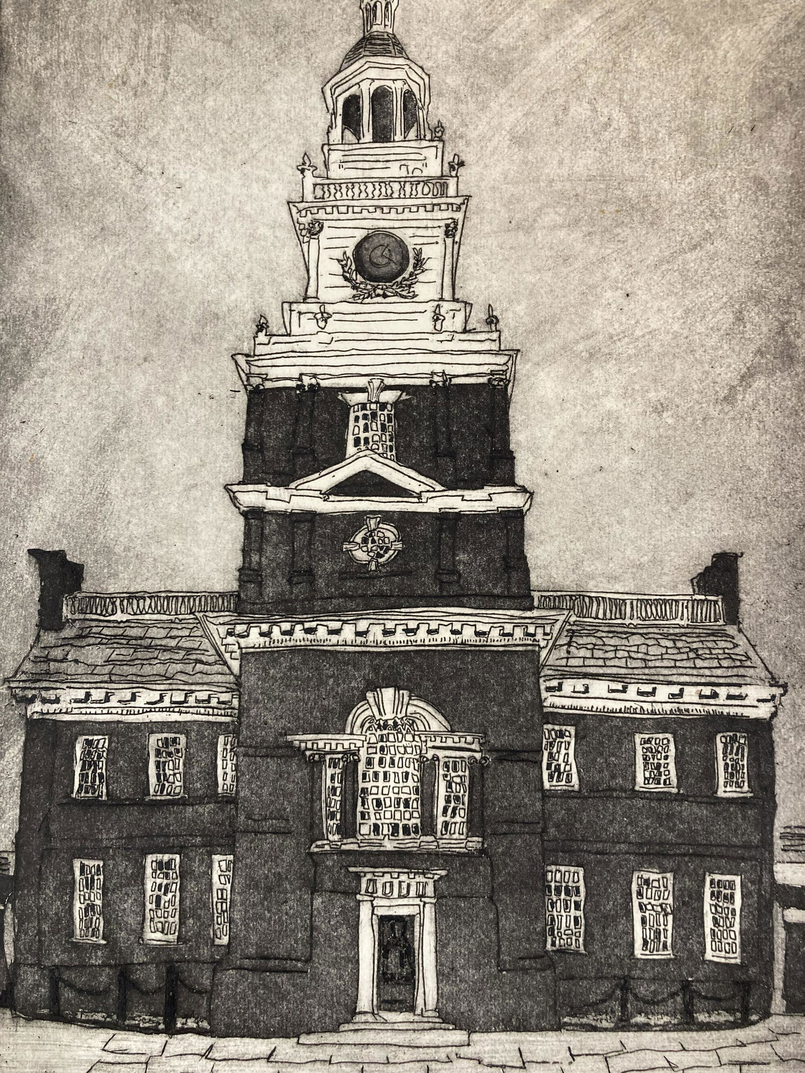WILLIAM J. WENDT Jr. Signed INDEPENDENCE HALL PHILADELPHIA Etching LIMITED EDITION (1 of 13)