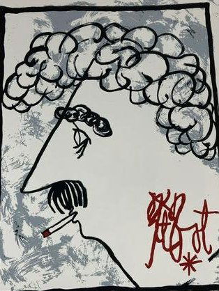 KURT VONNEGUT Limited Edition SILKSCREEN Print SELF-PORTRAIT #2 Numbered (1 of 14)