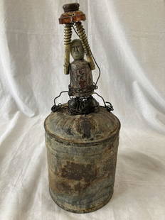 TERRY TURRELL (b. 1946) Signed VICTORY SPOUT Mixed-Media Sculpture 1992: ARTIST: Terry Turrell (Spokane, Washington, b. 1946) TITLE: Victory Spout, 1992 MEDIUM: Mixed-Media sculpture OVERALL SIZE: 15" x 8" x 8" DESCRIPTION: Up for auction is a signed mixed-media sculpture