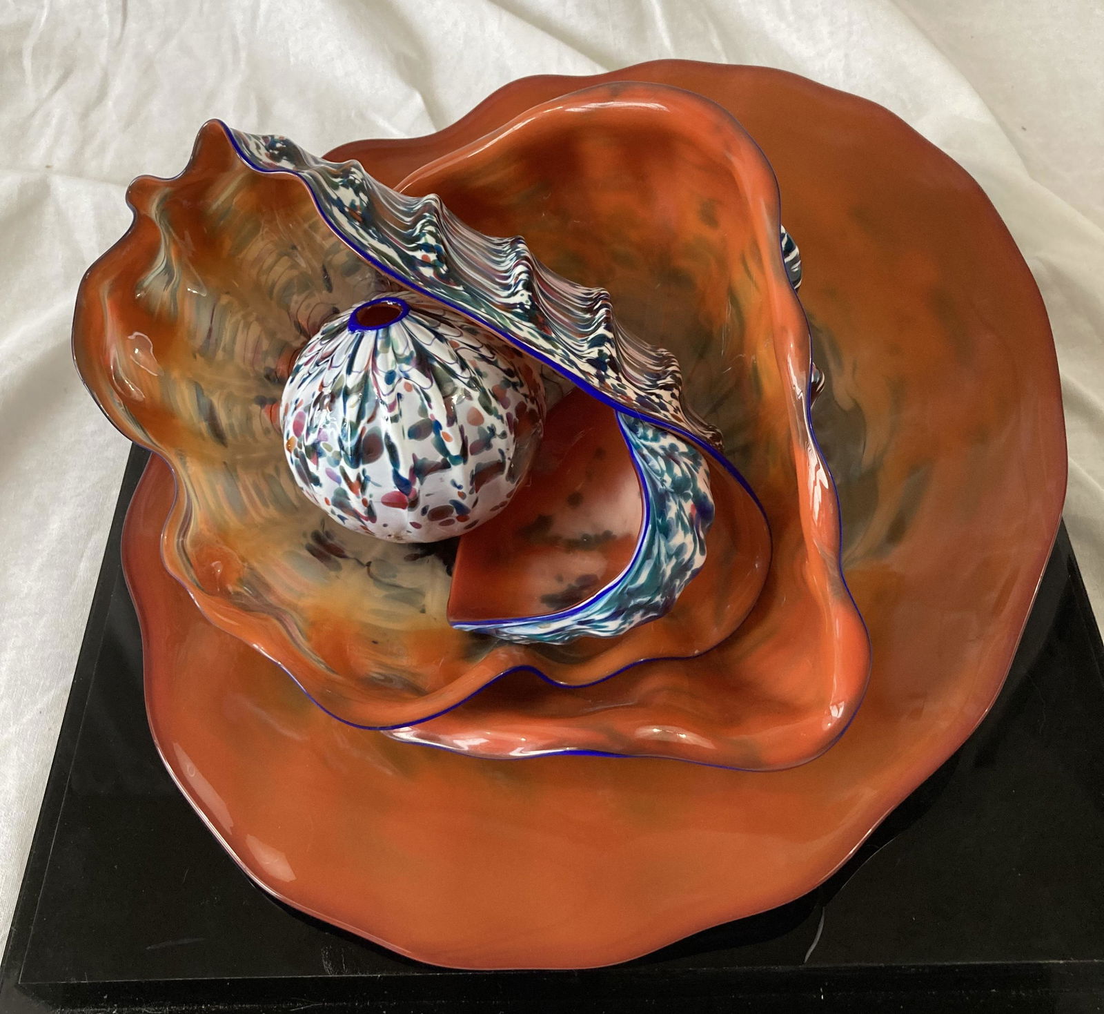 DALE CHIHULY Signed 5-PIECE SET 1986 Blown Glass SEAFORM SERIES Number 15 (1 of 19)