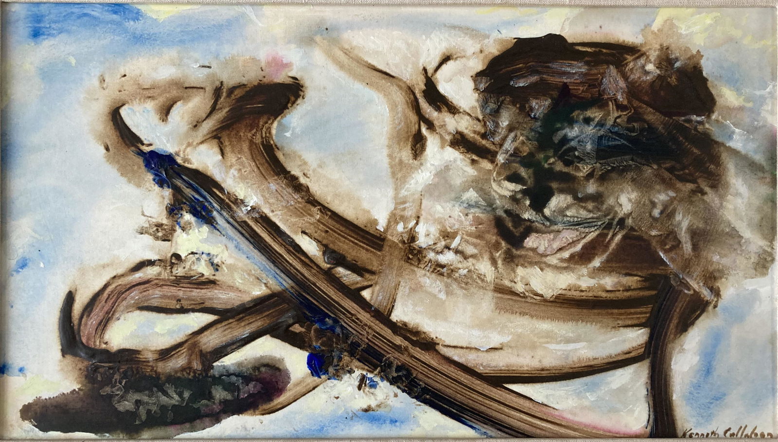 KENNETH CALLAHAN Signed 84F Painting OIL ON PAPER Northwest Mystics SEATTLE (1 of 15)