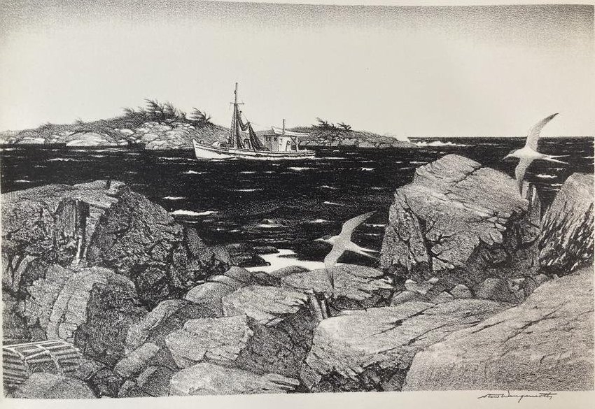 STOW WENGENROTH Signed LITHOGRAPH 1969 Limited Edition THE NEW ENGLAND COAST (1 of 20)