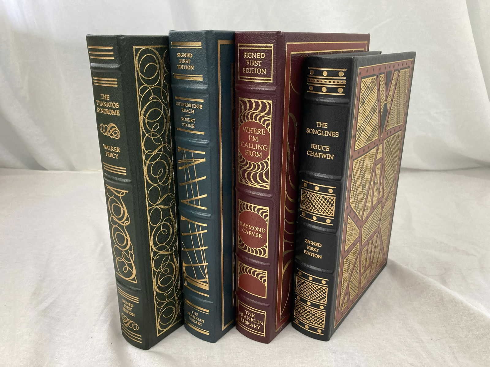 RAYMOND CARVER Signed X4 WALKER PERCY Franklin Library LEATHER Limited Editions (1 of 20)