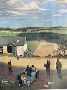 JOHN PHILIP FALTER Signed BUCKS COUNTY SPRING Limited Edition NUMBERED: ARTIST: John Philip Falter (Plattsmouth, Nebraska, Philadelphia, Pennsylvania, 1910-1982) TITLE: Bucks County Spring SIZE: Pint: 36" x 29" MEDIUM: Lithograph DESCRIPTION: Up for auction is a