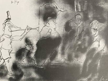 JOSE LUIS CUEVAS (1934-2017)Pencil Signed EL DESFIL Lithograph LIMITED EDITION: ARTIST: Jose Luis Cuevas (Mexico City, Mexico, 1934-2017) TITLE: El Desfil, 1969 SIZE: Sheet: 22" x 14 1/2" MEDIUM: Lithograph DESCRIPTION: Up for auction is a signed and numbered limited edition