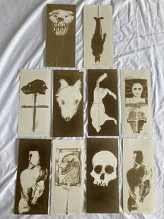 FRITZ SCHOLDER (1937-2005) Signed X10 LIVE DOG/EVIL GOD Kallitype 1992 LIMITED EDITION: ARTIST: Fritz Scholder (Breckenridge, Minnesota, Scottsdale, Arizona, enrolled member La Jolla Band of Luiseno Indians, 1937-2005) TITLE: Live Dog/Evil Dog, complete set of 10 kallitype prints, 1992