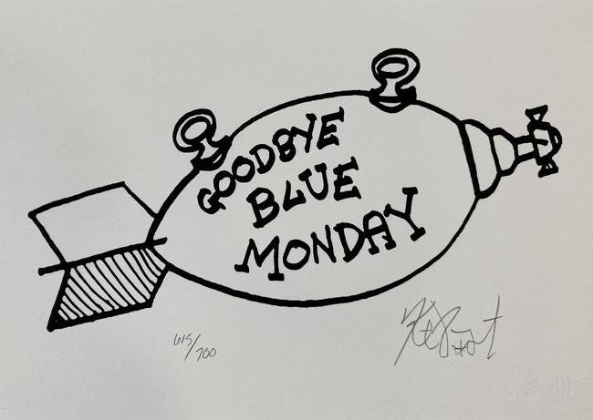 KURT VONNEGUT Limited Edition Print ADIOS Numbered GOODBYE BLUE MONDAY (1 of 14)