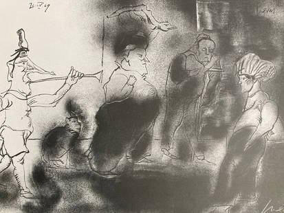 JOSE LUIS CUEVAS (1934-2017) Pencil Signed EL DESFIL Lithograph 1969: AUTHOR/ARTIST: Jose Luis Cuevas (Mexico City, Mexico, 1934-2017) TITLE: El Desfil, 1969 SIZE: Sheet: 22 1/2" x 14 1/2" MEDIUM: Lithograph DESCRIPTION: Up for auction is a signed and numbered limited