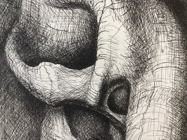 HENRY MOORE Signed ELEPHANT SKULL ALBUM Etching #XXV LIMITED EDITION Numbered 1969