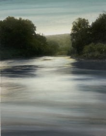 LEW WILSON Signed OZARK JACKS FORK RIVER, MISSOURI Hand Painted POLAROID PRINT