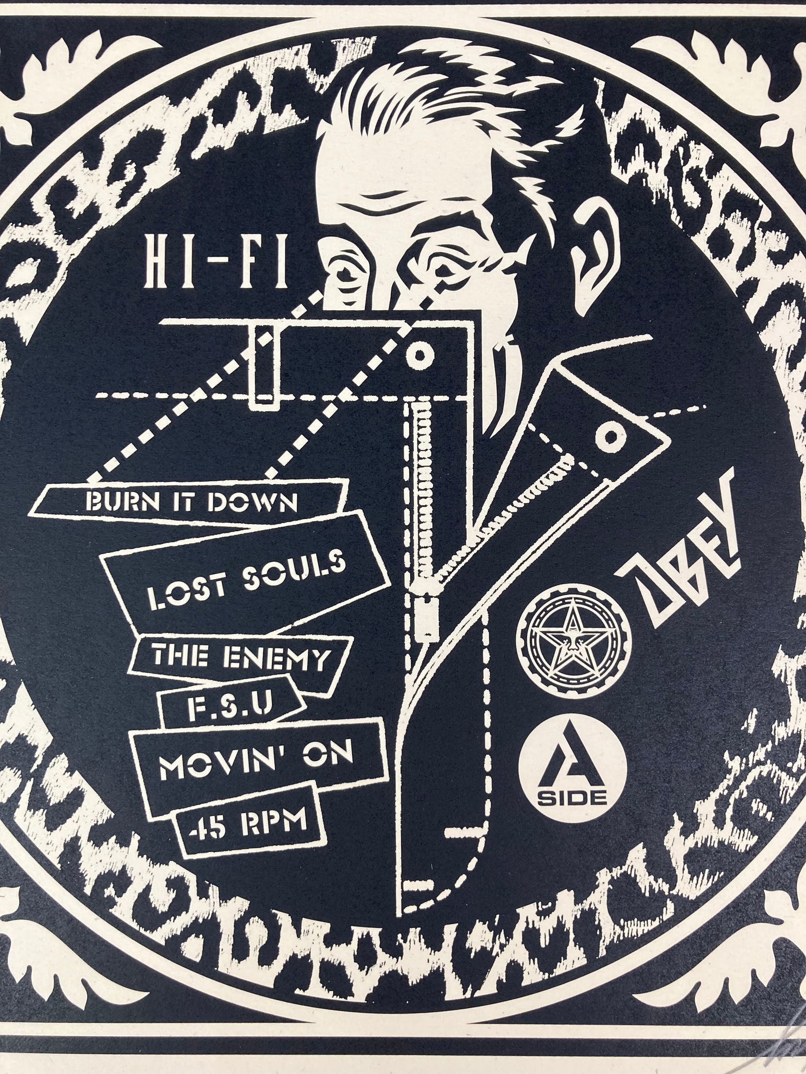 SHEPARD FAIREY Signed OBEY GIANT RECORDS Limited Edition SCREEN PRINT Numbered (1 of 15)