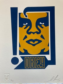 SHEPARD FAIREY Signed 2014 OBEY EXCLAMATION Limited Edition LETTERPRESS
