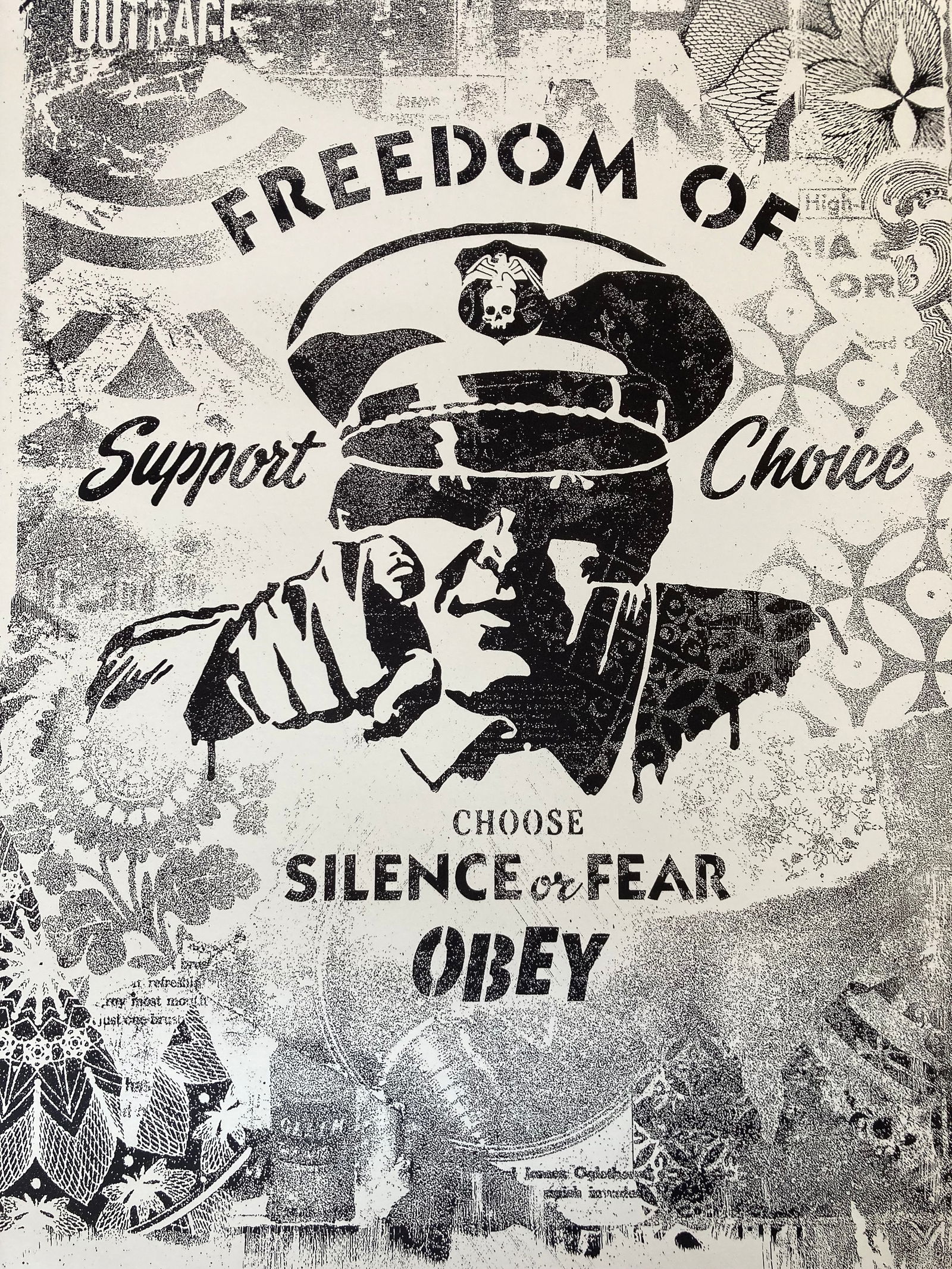 SHEPARD FAIREY Signed 2017 FREEDOM OF CHOICE Limited Edition SCREEN PRINT (1 of 16)