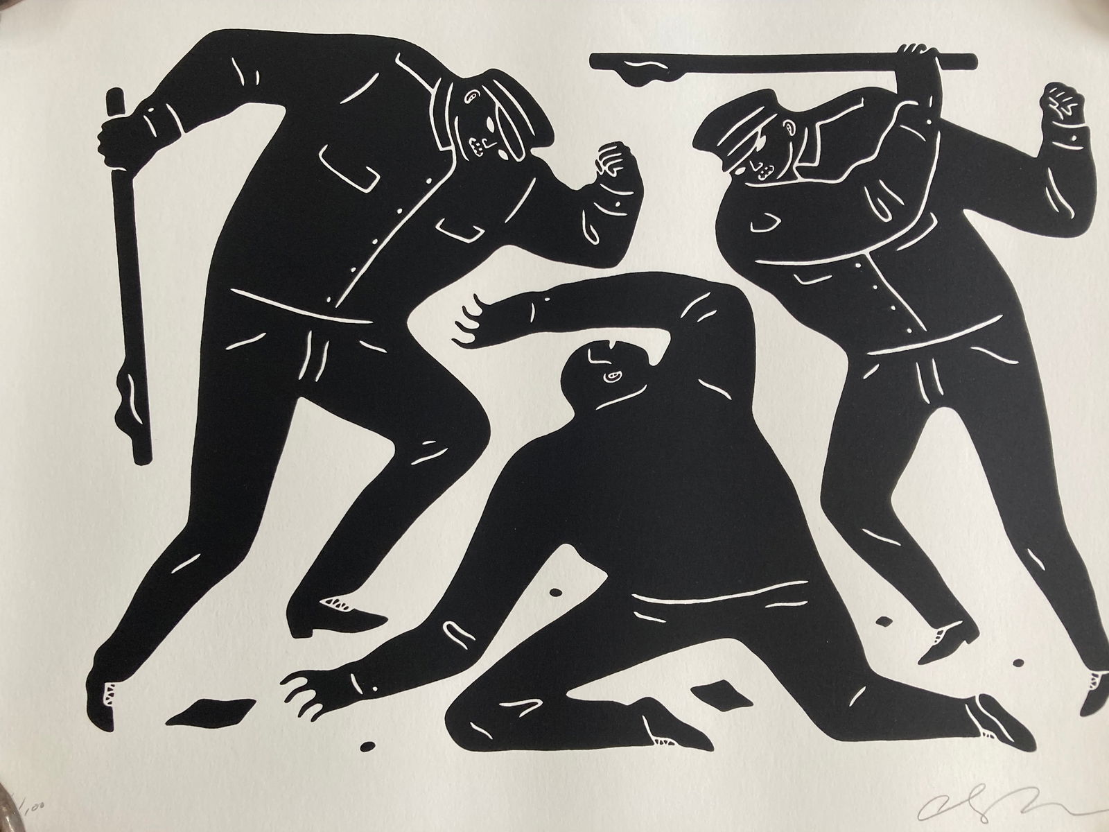 CLEON PETERSON (b. 1973) Signed CIVIL RIGHTS Limited Edition 2015: AUTHOR/ARTIST: Cleon Peterson (Los Angeles, California, b. 1973) MEDIUM: Screen print on 290gsm Coventry Rag paper with deckled edges SIZE: Unframed: 22" x 16" TITLE: Civil Rights, 2015 DESCRIPTION: U
