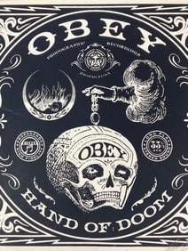SHEPARD FAIREY Signed HAND OF DOOM 2010 Limited Edition SCREEN PRINT Artist Proof