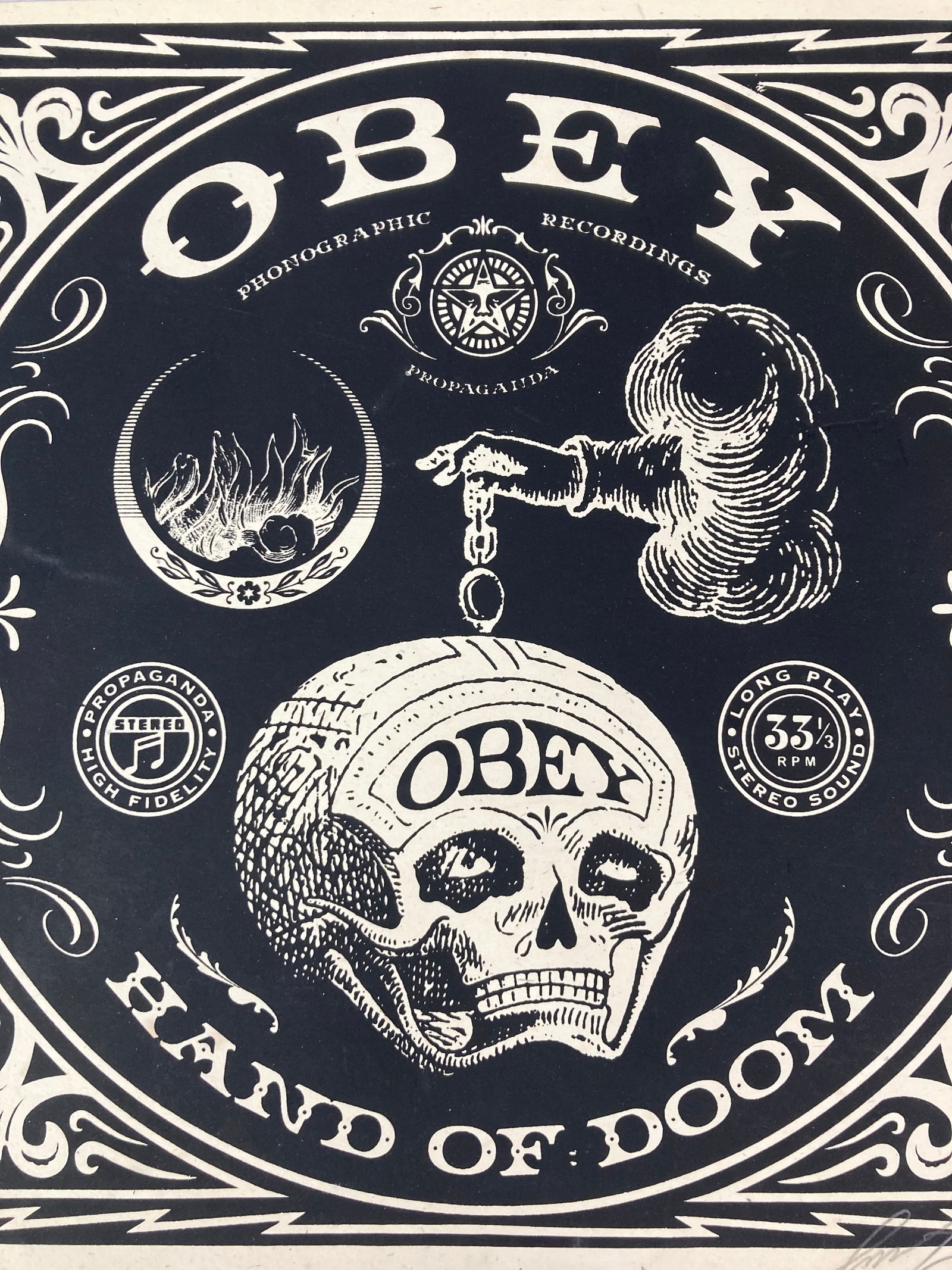 SHEPARD FAIREY Signed HAND OF DOOM 2010 Limited Edition SCREEN PRINT Artist Proof (1 of 15)