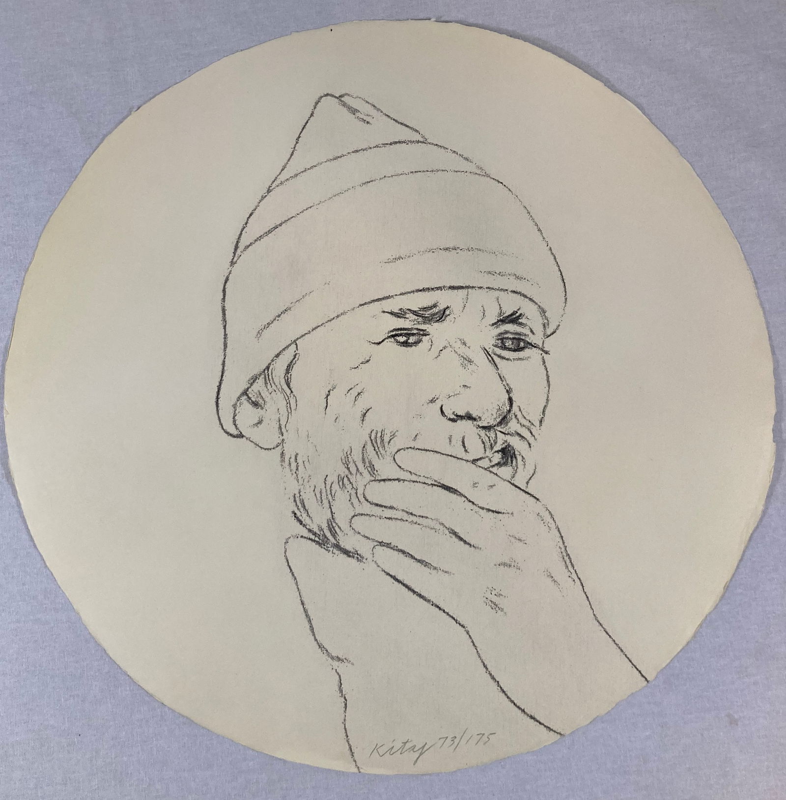 R. B. KITAJ Pencil Signed 1984 SELF PORTRAIT IN A CONVEX MIRROR Limited Edition ARION PRESS (1 of 16)