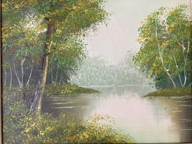 IMPRESSIONISTIC LANDSCAPE Oil on Canvas 20TH CENTURY Remarque Signed