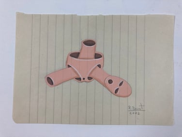 ROSALIA BANET (Spain) Signed ORIGINAL PAINTING 2002 Studies for EMPTY BODY