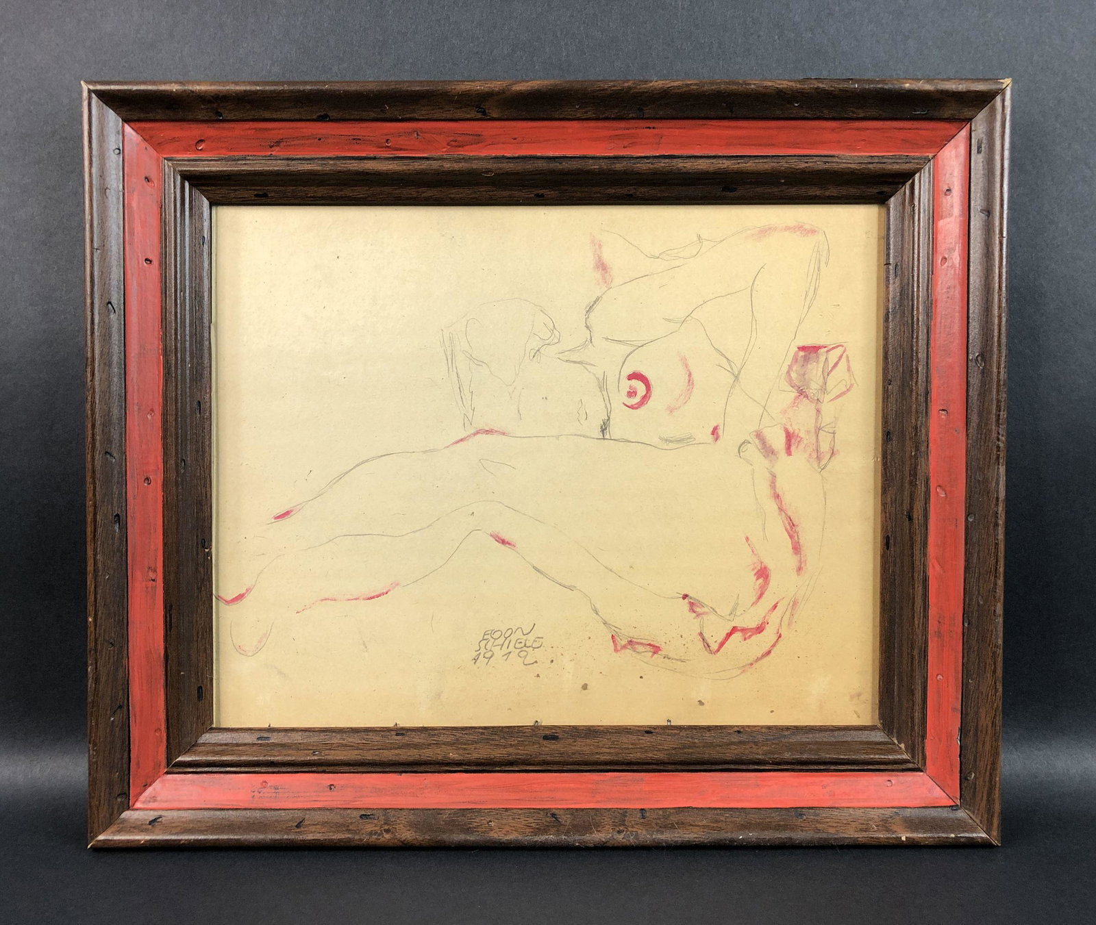 Egon Schiele (Austrian, 1890-1918) - Mixed Media on Paper (1 of 6)
